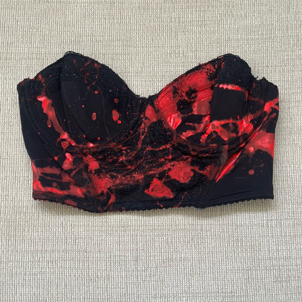 Black and Red Women's Bustier